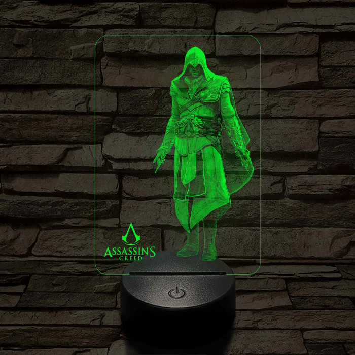 Assassin's creed 7 színű 3D led lámpa