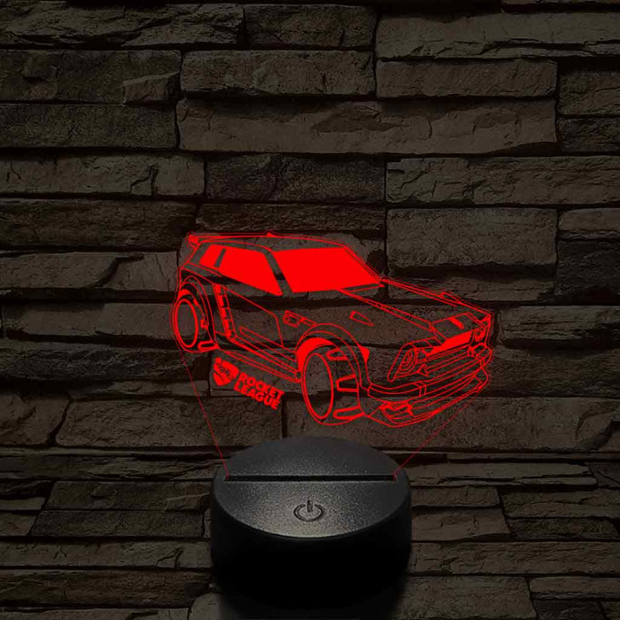 Rocket League Vatira autó 7 színű 3D led lámpa