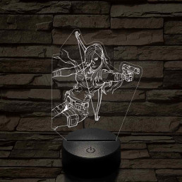 Tomb Raider Lara 7 színű 3D led lámpa