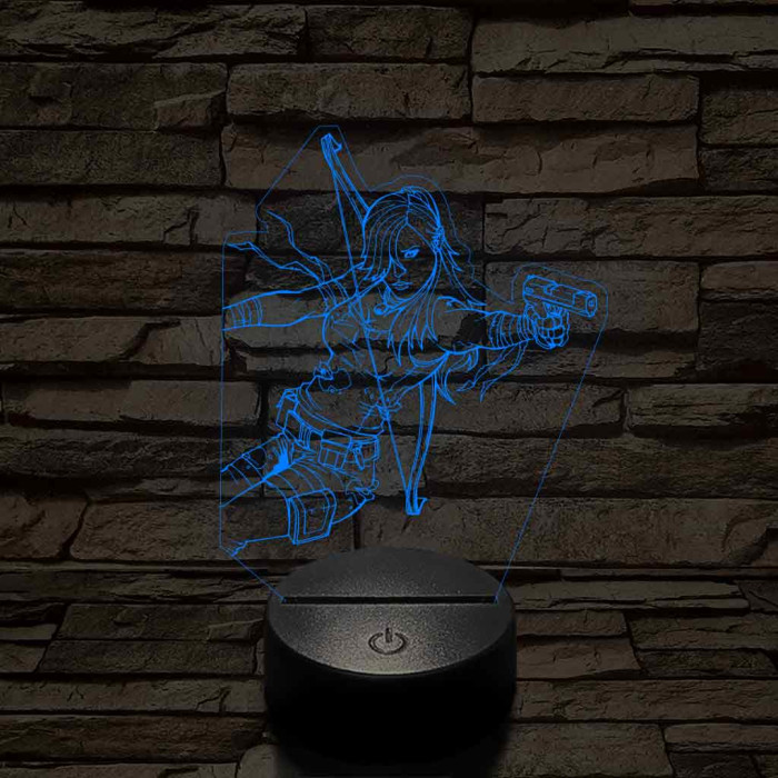 Tomb Raider Lara 7 színű 3D led lámpa