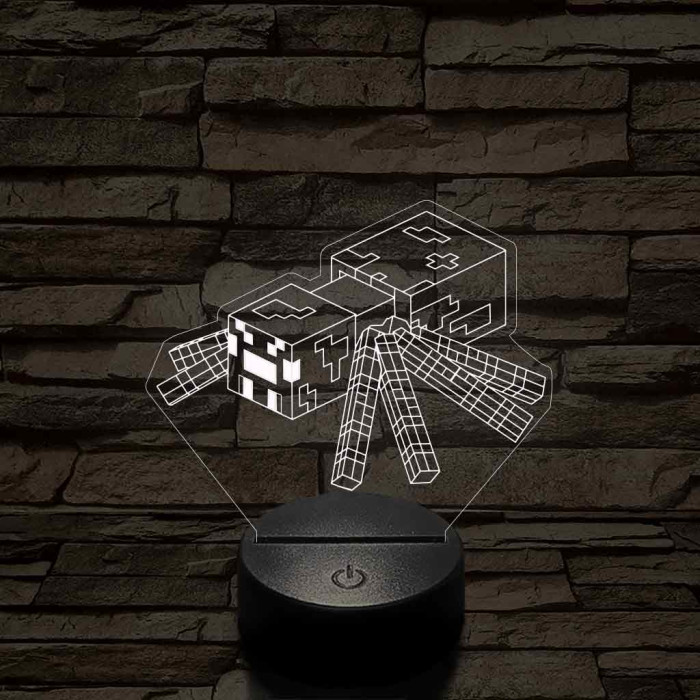 Minecraft Pók 7 színű 3D led lámpa