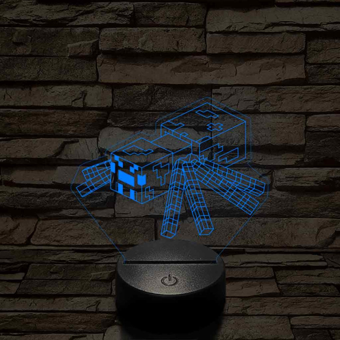 Minecraft Pók 7 színű 3D led lámpa