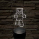 Minecraft zombi 7 színű 3D led lámpa