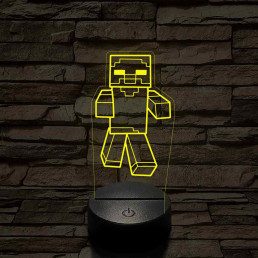 Minecraft zombi 7 színű 3D led lámpa