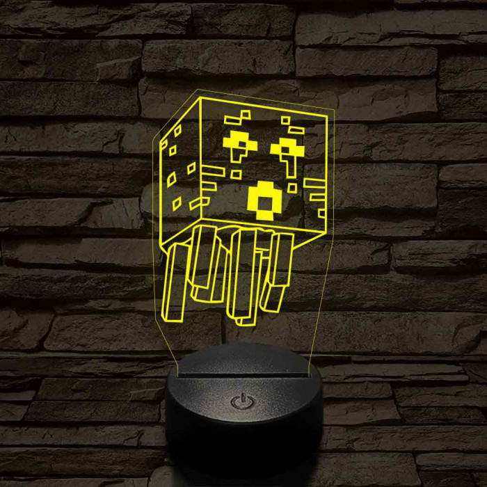 Minecraft Ghast 7 színű 3D led lámpa