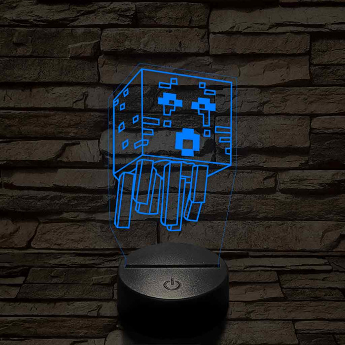 Minecraft Ghast 7 színű 3D led lámpa