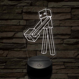 Minecraft Enderman 7 színű 3D led lámpa