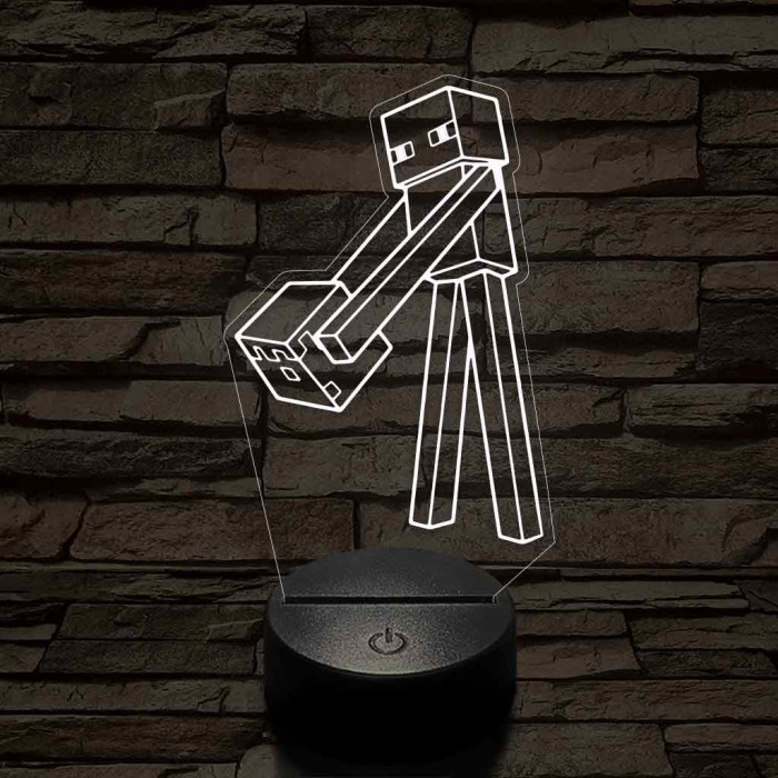 Minecraft Enderman 7 színű 3D led lámpa