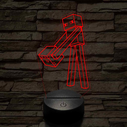 Minecraft Enderman 7 színű 3D led lámpa