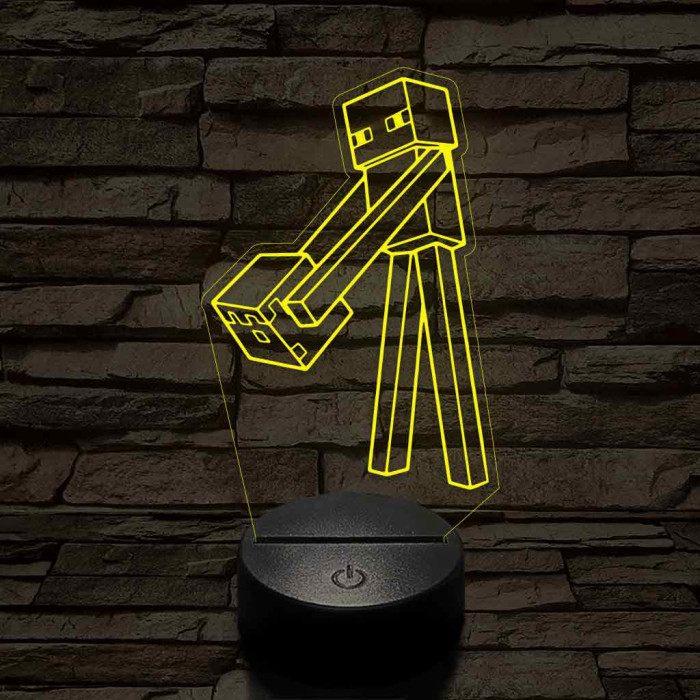 Minecraft Enderman 7 színű 3D led lámpa