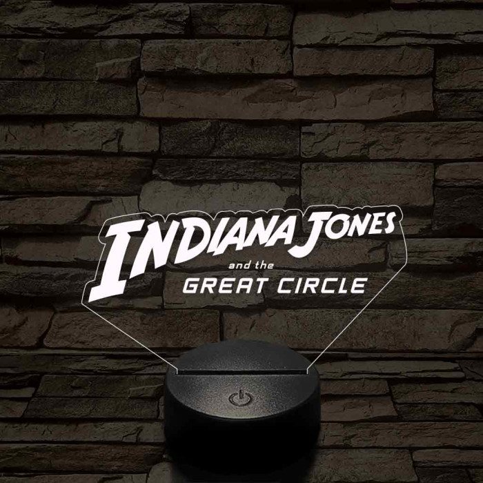 Indiana Jones logo 7 színű 3D led lámpa