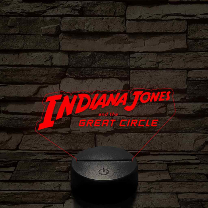 Indiana Jones logo 7 színű 3D led lámpa