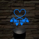Gaming love 7 színű 3D led lámpa