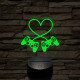 Gaming love 7 színű 3D led lámpa