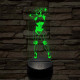 Robot lány 7 színű  3D led lámpa