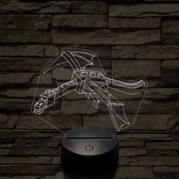 Minecraft Enderdragon 7 színű 3D led lámpa