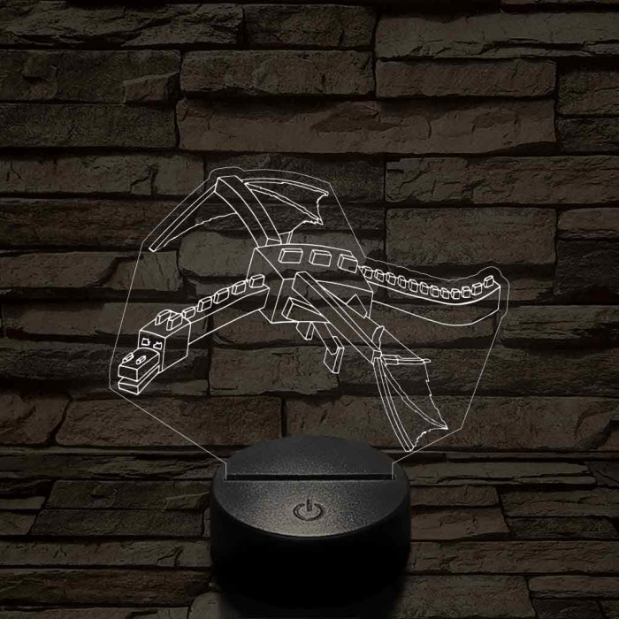 Minecraft Enderdragon 7 színű 3D led lámpa