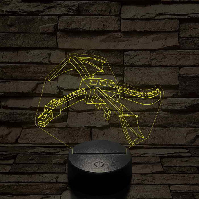 Minecraft Enderdragon 7 színű 3D led lámpa