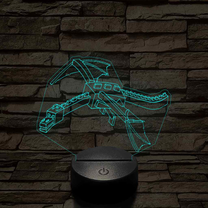 Minecraft Enderdragon 7 színű 3D led lámpa