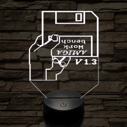 Amiga lemez 7 színű 3D led lámpa