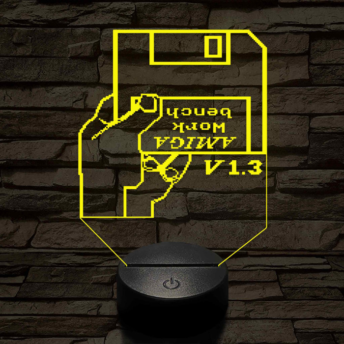 Amiga lemez 7 színű 3D led lámpa