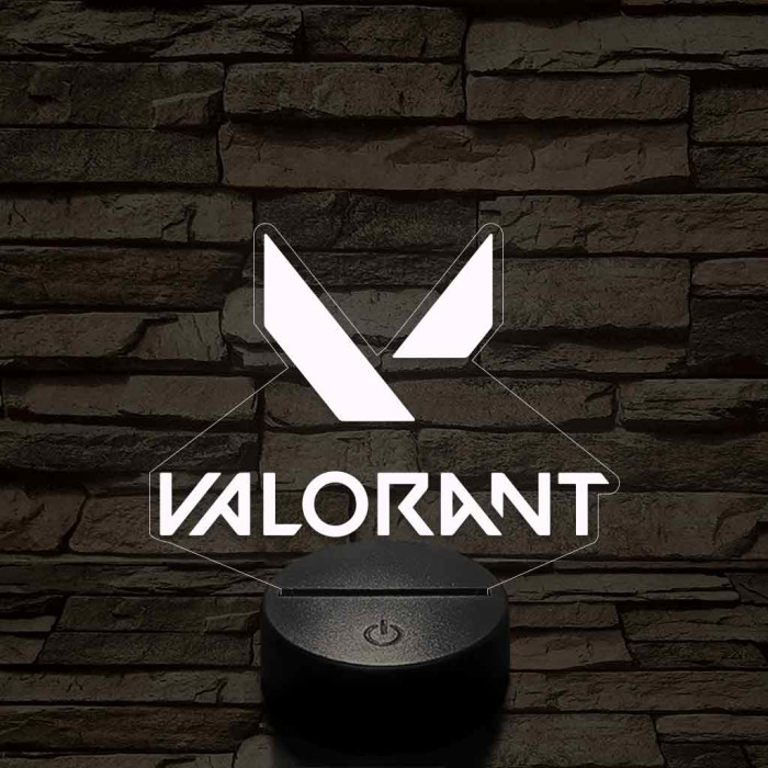 Valorant logo 7 színű 3D led lámpa