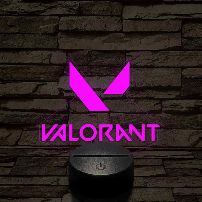 Valorant logo 7 színű 3D led lámpa