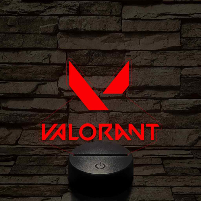 Valorant logo 7 színű 3D led lámpa