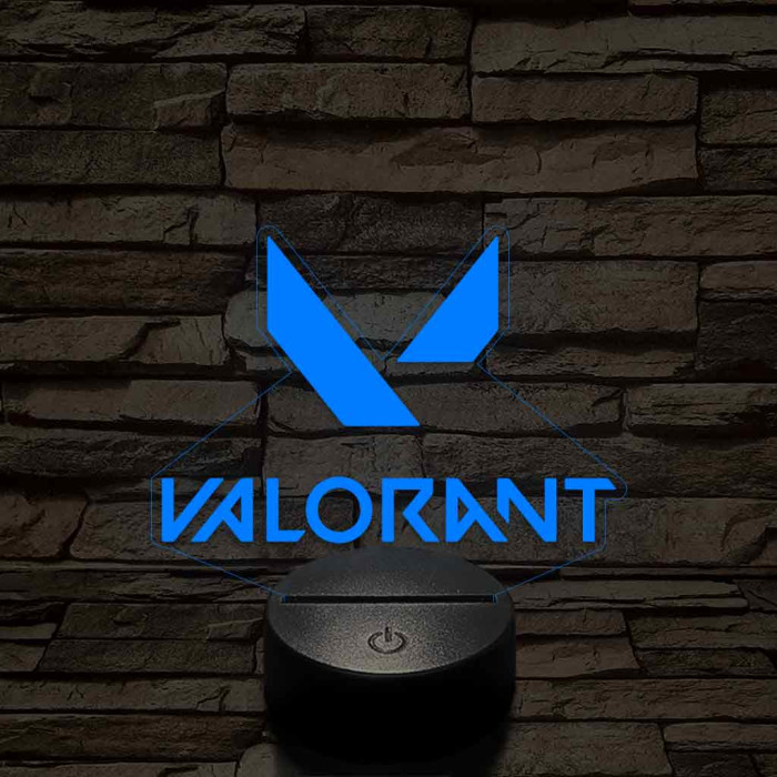 Valorant logo 7 színű 3D led lámpa