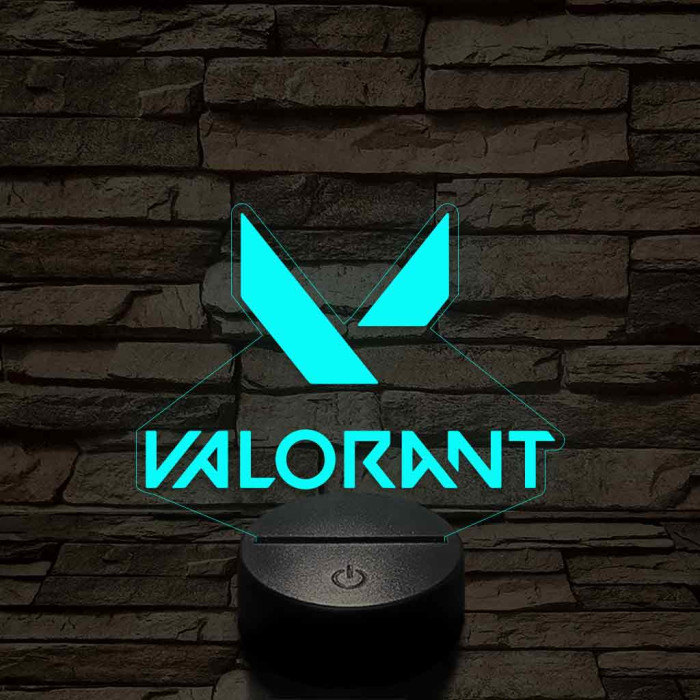 Valorant logo 7 színű 3D led lámpa