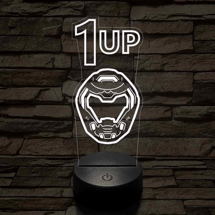 DOOM level up 7 színű 3D led lámpa