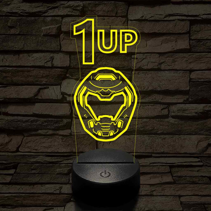 DOOM level up 7 színű 3D led lámpa