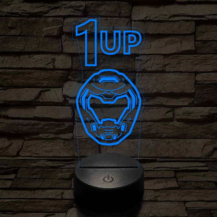 DOOM level up 7 színű 3D led lámpa
