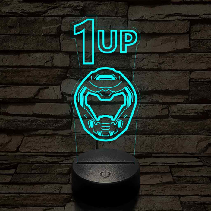 DOOM level up 7 színű 3D led lámpa