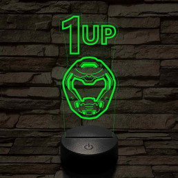 DOOM level up 7 színű 3D led lámpa