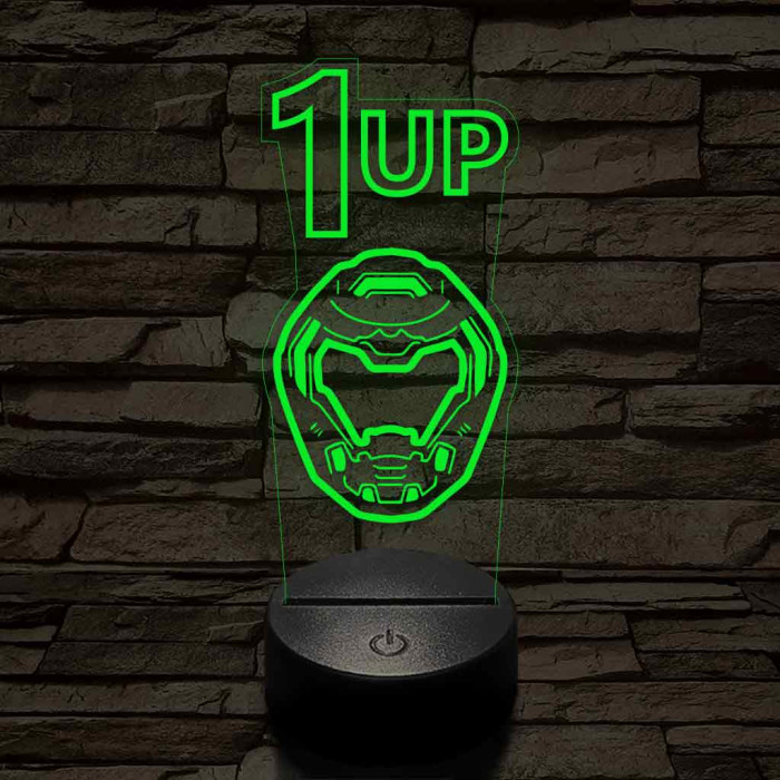 DOOM level up 7 színű 3D led lámpa