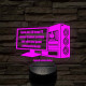 Személyre szabott gamer setup 3D illúzió led lámpa - egyedi gravírozható játéklogókkal és névvel