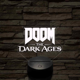 DOOM the Dark Ages logo 7 színű 3D led lámpa