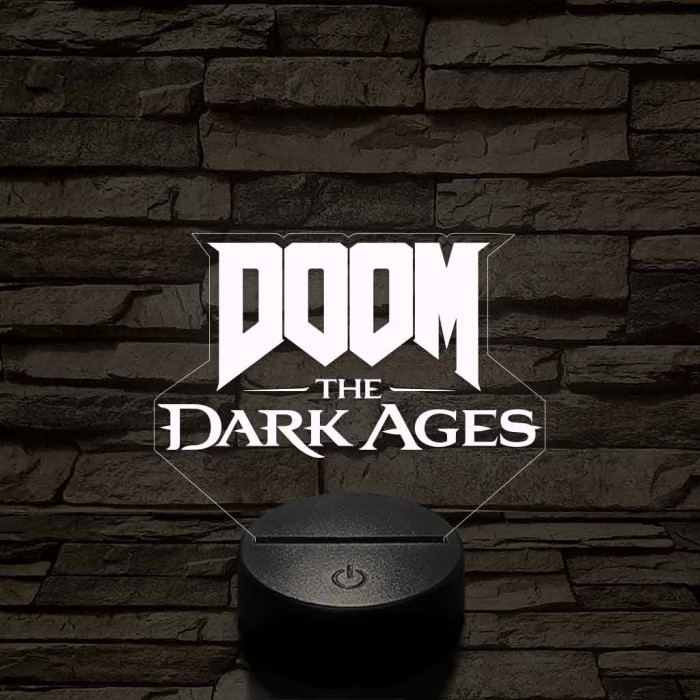 DOOM the Dark Ages logo 7 színű 3D led lámpa