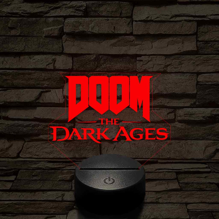 DOOM the Dark Ages logo 7 színű 3D led lámpa