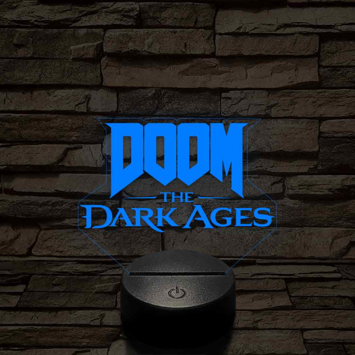 DOOM the Dark Ages logo 7 színű 3D led lámpa