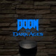 DOOM the Dark Ages logo 7 színű 3D led lámpa