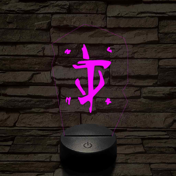 DOOM jel stone 7 színű 3D led lámpa