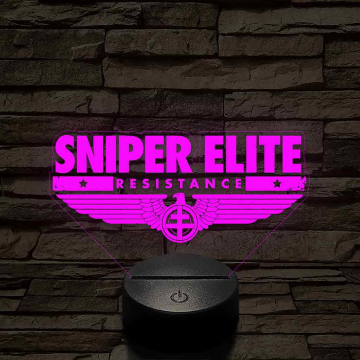 Sniper Elite logo 7 színű 3D led lámpa