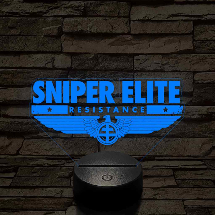 Sniper Elite logo 7 színű 3D led lámpa