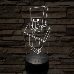 Minecraft Villager 7 színű 3D led lámpa