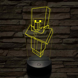 Minecraft Villager 7 színű 3D led lámpa
