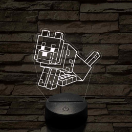 Minecraft Dennis farkas 7 színű 3D led lámpa