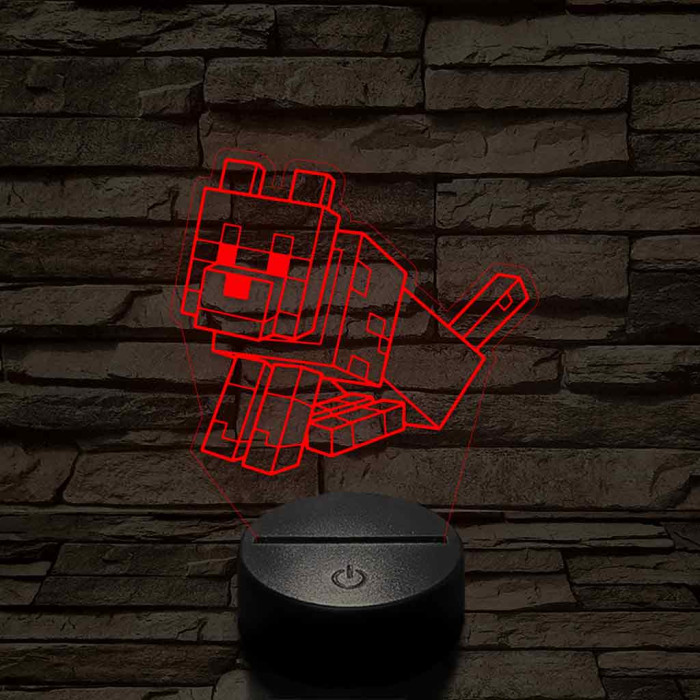 Minecraft Dennis farkas 7 színű 3D led lámpa