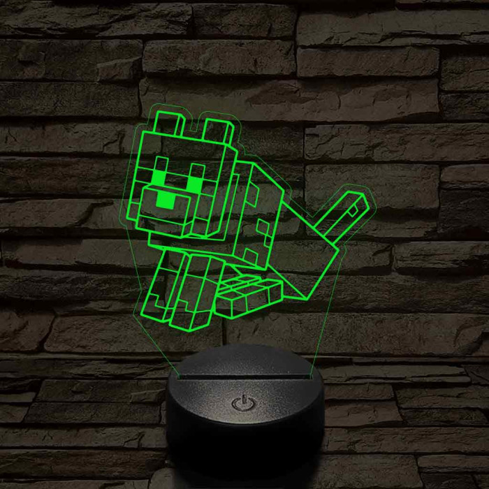 Minecraft Dennis farkas 7 színű 3D led lámpa